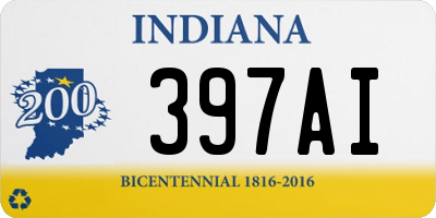 IN license plate 397AI