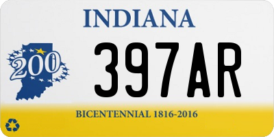 IN license plate 397AR