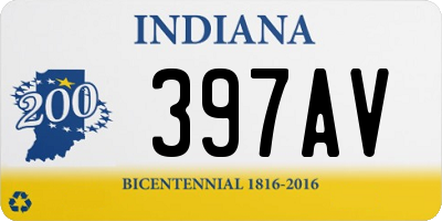 IN license plate 397AV