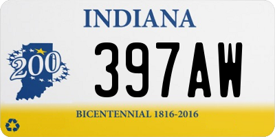 IN license plate 397AW