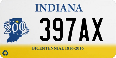 IN license plate 397AX