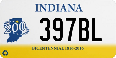 IN license plate 397BL