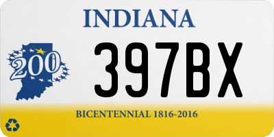 IN license plate 397BX