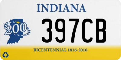 IN license plate 397CB