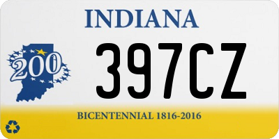 IN license plate 397CZ