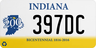 IN license plate 397DC