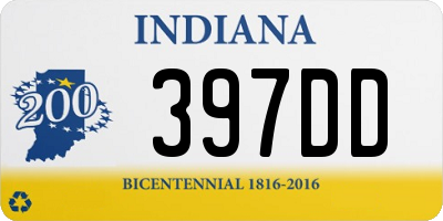 IN license plate 397DD