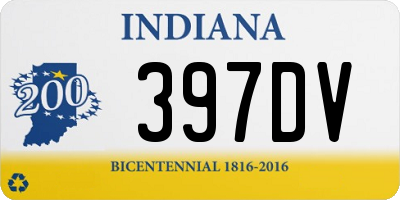 IN license plate 397DV