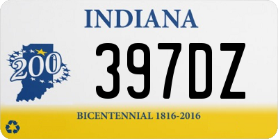 IN license plate 397DZ