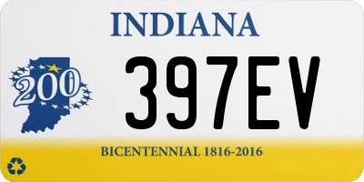 IN license plate 397EV