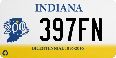 IN license plate 397FN