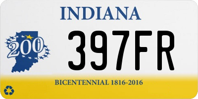 IN license plate 397FR