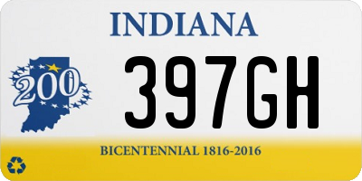 IN license plate 397GH