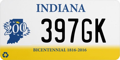 IN license plate 397GK