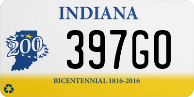 IN license plate 397GO