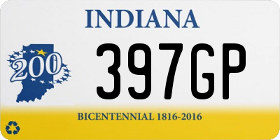 IN license plate 397GP