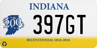 IN license plate 397GT