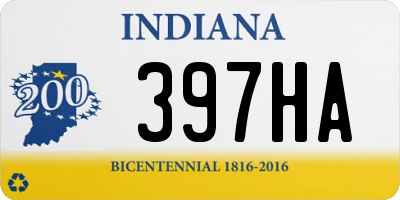 IN license plate 397HA