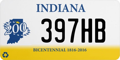 IN license plate 397HB