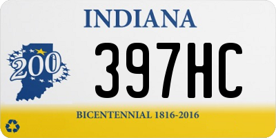 IN license plate 397HC