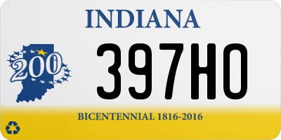 IN license plate 397HO