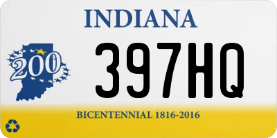 IN license plate 397HQ