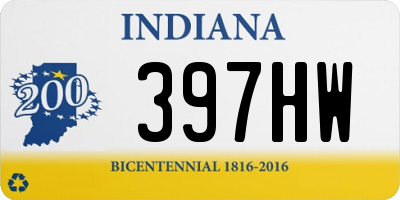 IN license plate 397HW