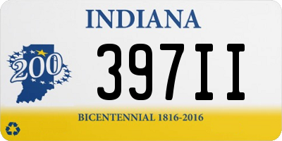 IN license plate 397II