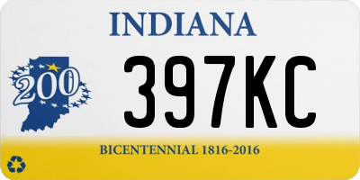 IN license plate 397KC