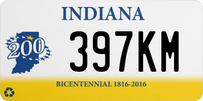 IN license plate 397KM