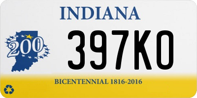 IN license plate 397KO