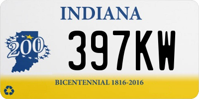 IN license plate 397KW