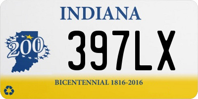 IN license plate 397LX