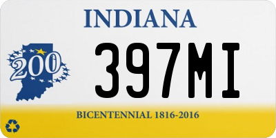IN license plate 397MI