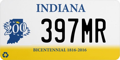 IN license plate 397MR