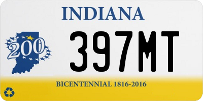 IN license plate 397MT