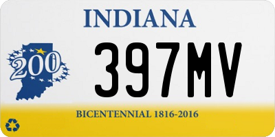 IN license plate 397MV