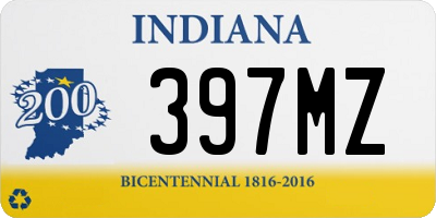 IN license plate 397MZ