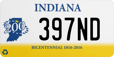 IN license plate 397ND