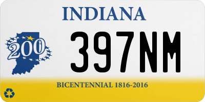 IN license plate 397NM