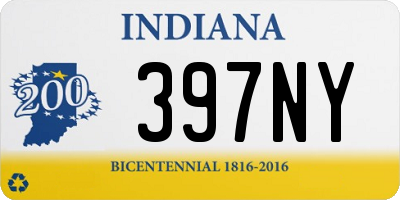 IN license plate 397NY