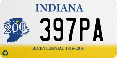 IN license plate 397PA