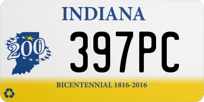 IN license plate 397PC