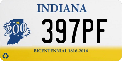 IN license plate 397PF