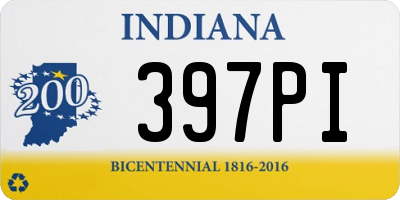 IN license plate 397PI