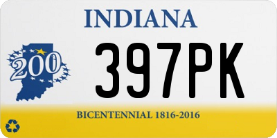 IN license plate 397PK