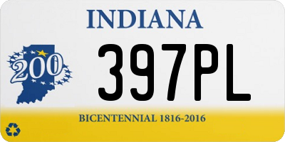 IN license plate 397PL