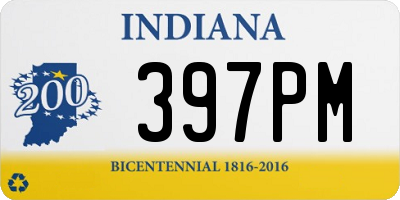 IN license plate 397PM