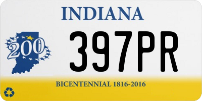 IN license plate 397PR