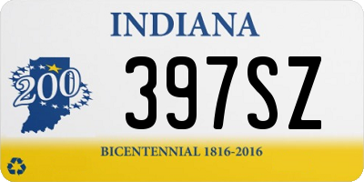 IN license plate 397SZ